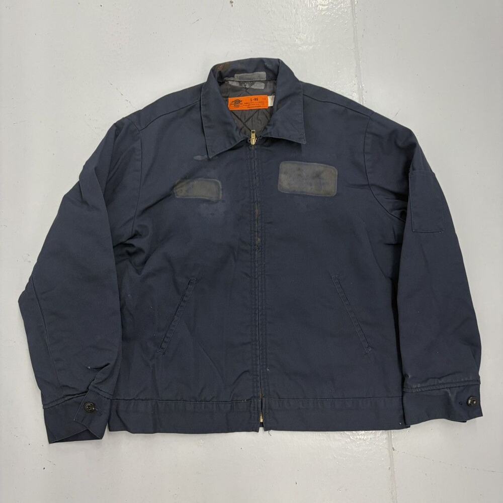 Vintage 70s Dickies Blue Canvas Workwear Mechanics Jacket